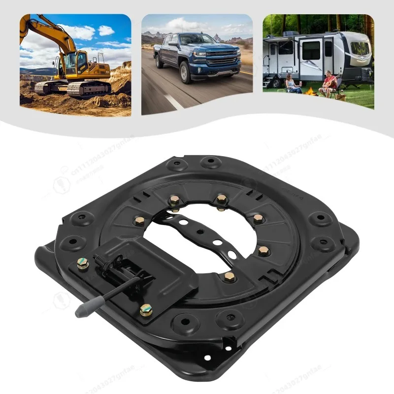 Universal Seat Swivel Base with Handle, 360° Rotatable Heavy Duty Steel Plate Caravan Swivel Seat Base Load 130kg for Vans Buses