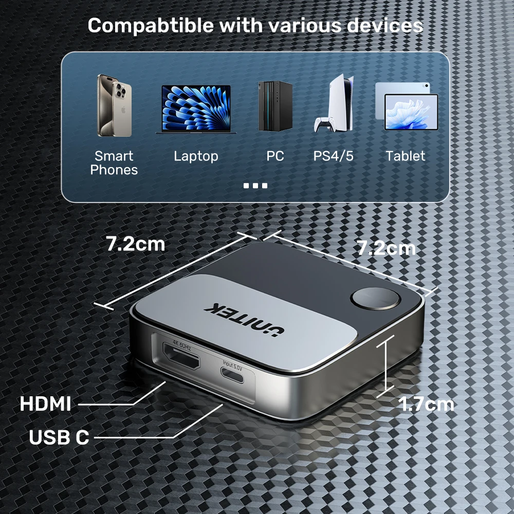 Ricevitore per mirroring schermo wireless 2.4G/5G 4K Adattatore dongle display HDMI Dispositivo di fusione TV Miracast per Mac iOS Android Windows