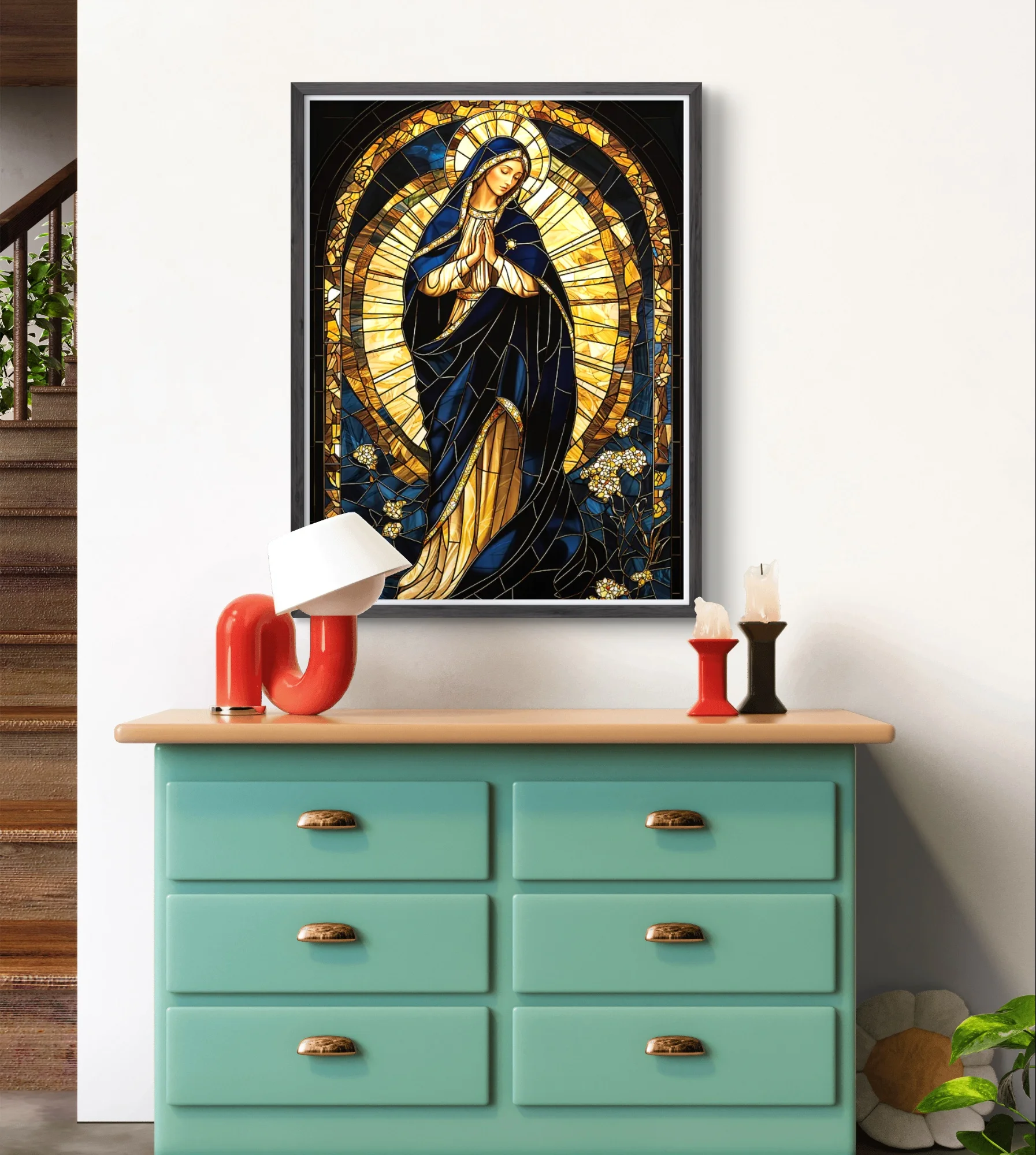 Peinture diamant vierge marie 5D, image de figurine christienne, broderie diamant carré ou rond, cadeau à main, décoration d'intérieur à faire soi-même