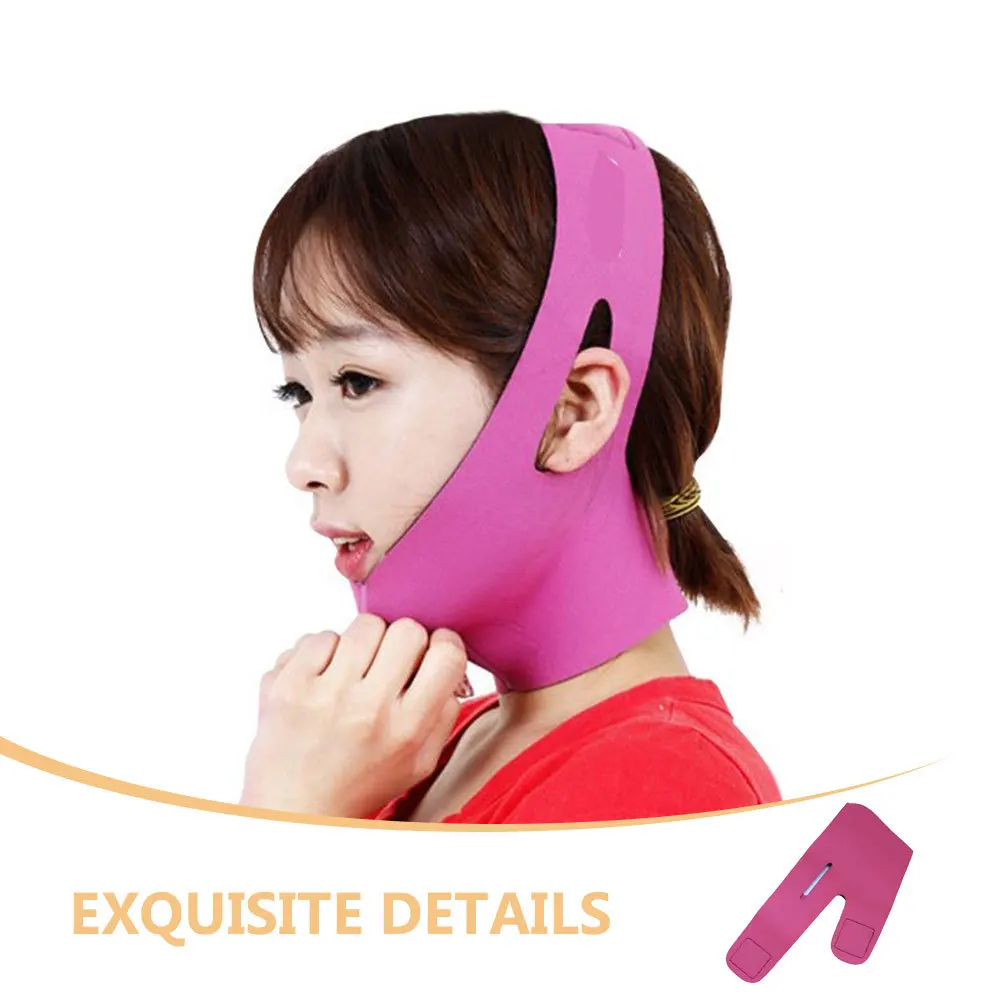 قناع رفع الوجه على شكل حرف V لتقليل الذقن المزدوجة جهاز تنحيف الوجه وحزام لشد الرقبة أداة تحديد الوجه قابلة لإعادة الاستخدام للذقن