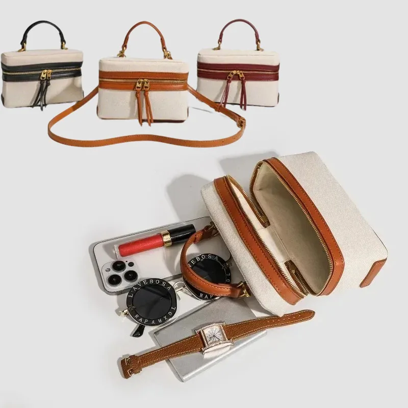 

2025 Designer Women Shoulder Bag Spring Summer Fashion Thick Canvas Crossbody Bags Casual Small Purse Lightweight Multi-Pocket M