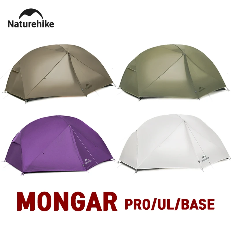 Naturehike Mongar 1 2 3 Base/UL/PRO Camping Tent Ultralight Outdoor Waterproof Hiking Tent 1 2 3 Person Backpacking Tent