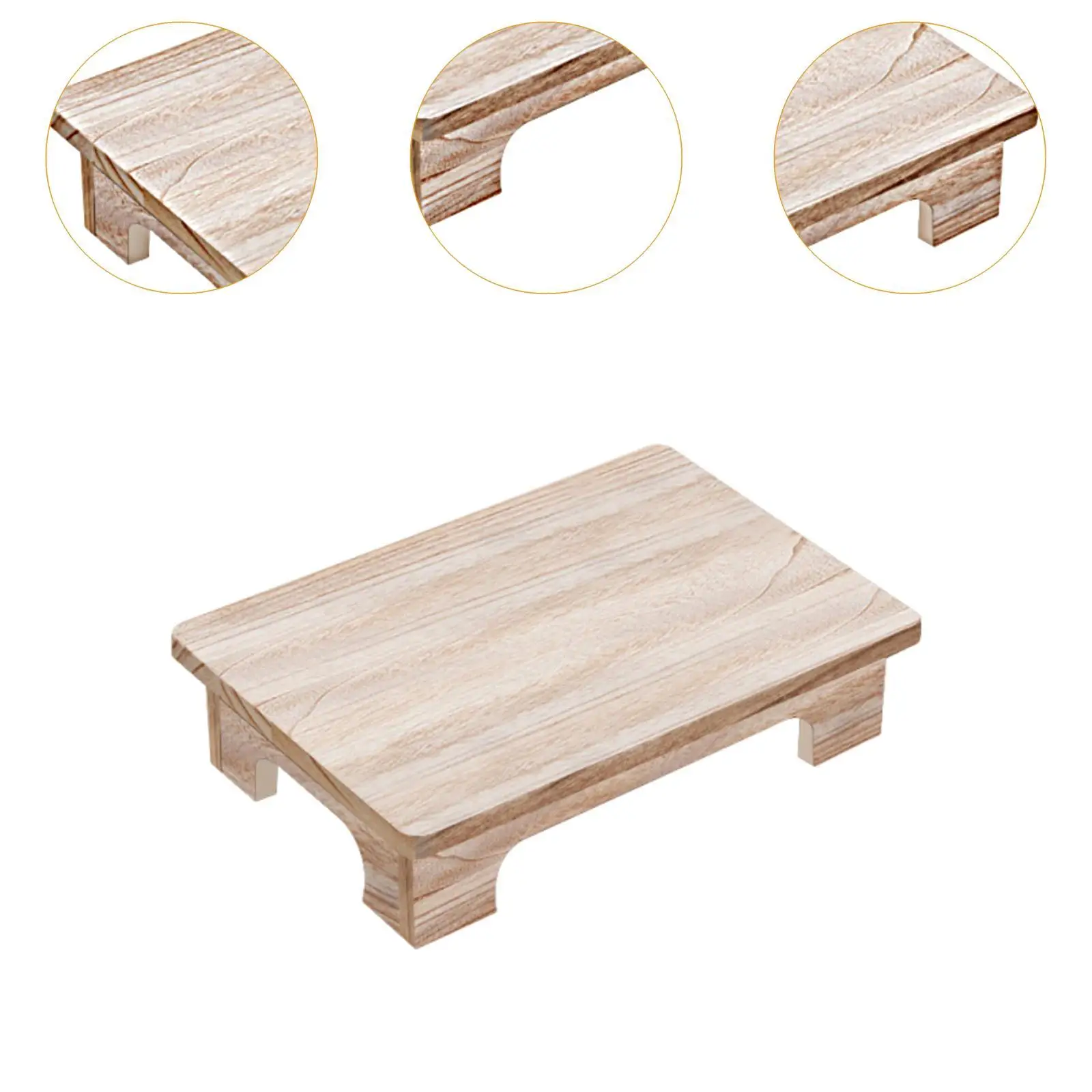 Wood Low Coffee Table Plant Holder Sturdy Stable Multipurpose Coffee Table for