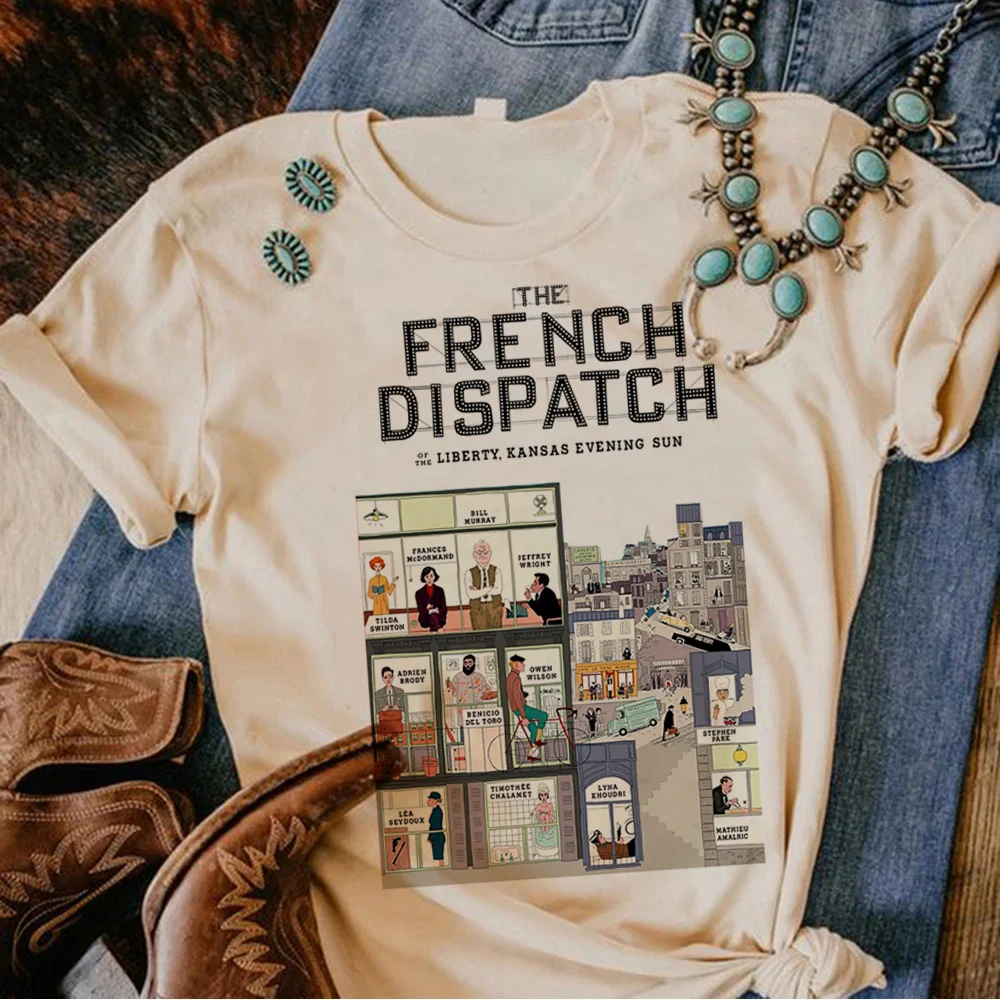 Wes Anderson top women streetwear top girl funny anime graphic clothes