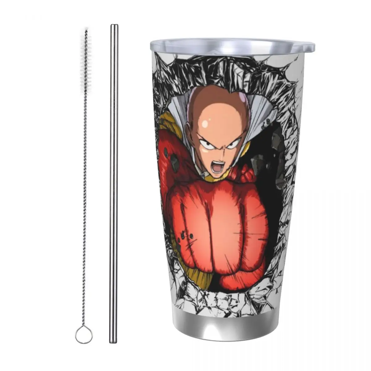 Hot Anime One Punch Man 20oz Stainless Steel Insulated Thermal Coffee Car Cup Cold Hot Mugs Vacuum Flask