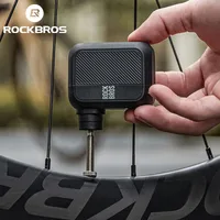 ROCKBROS-Mini bomba eléctrica para bicicleta, inflador de aire recargable tipo C de 100PSI, válvula AV FV para bicicleta de montaña y carretera, bomba eléctrica para ciclismo