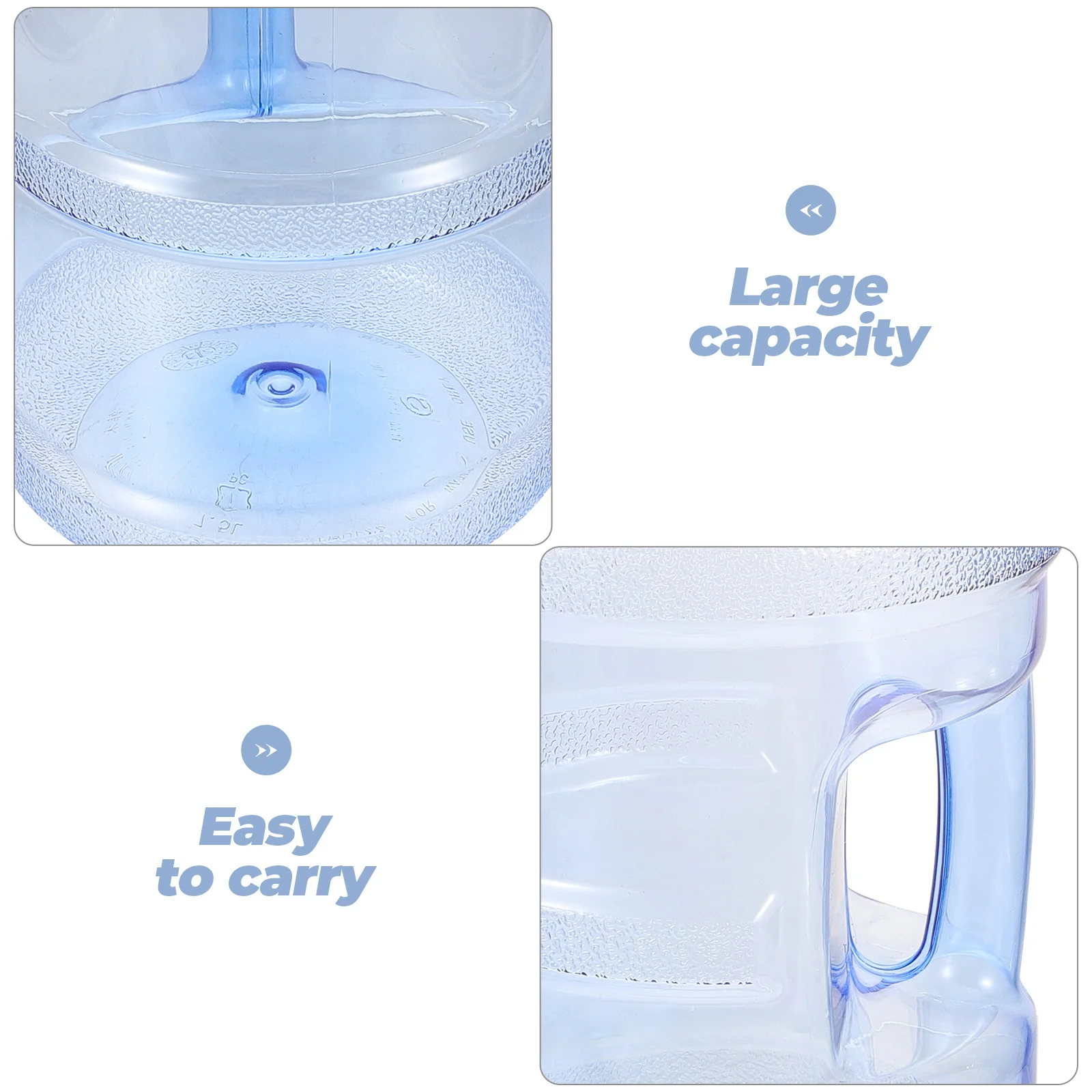 

Pure Water Container Portable Transparent Water Jug Large Mouth Thick Plastic Drinking Bucket Outdoor Hiking Bottle