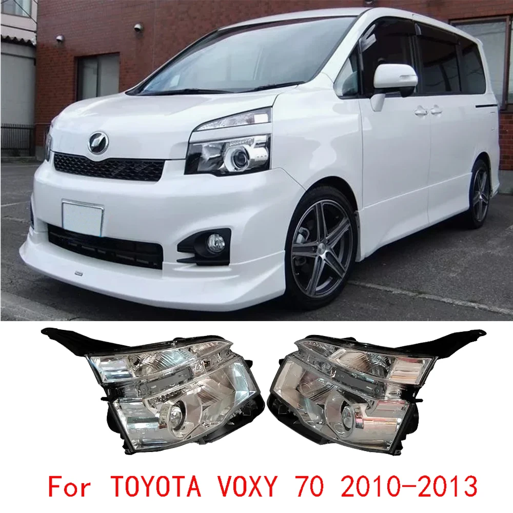 A Pair Car Headlight Headlamp For Toyota Voxy Zrr70 R70 with Lens 2010 2011 2012 2013 White images - 6