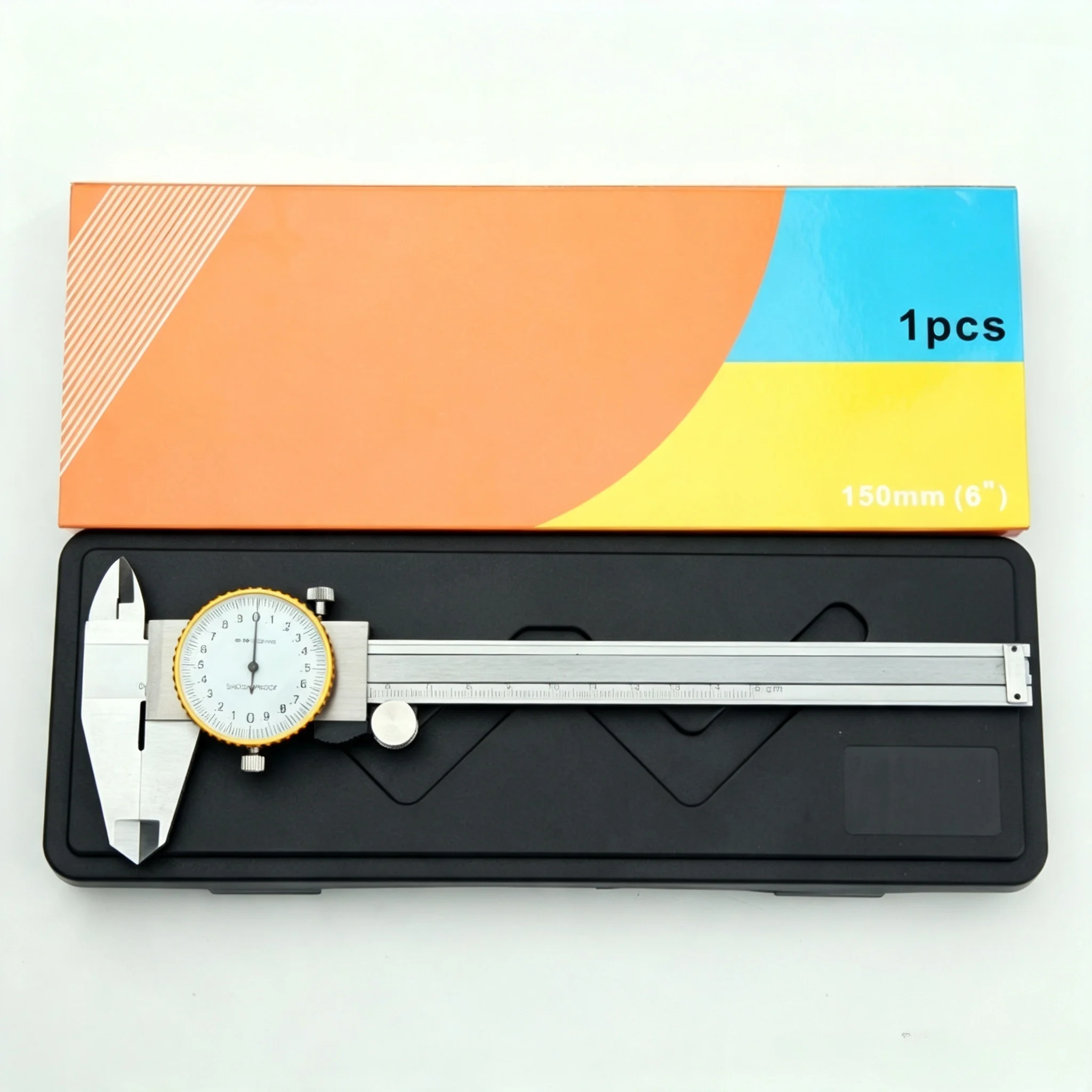 150mm Vernier Caliper with 0.01mm High-Resolution Metal Dial Caliper, Shock-Resistant Stainless Steel Caliper