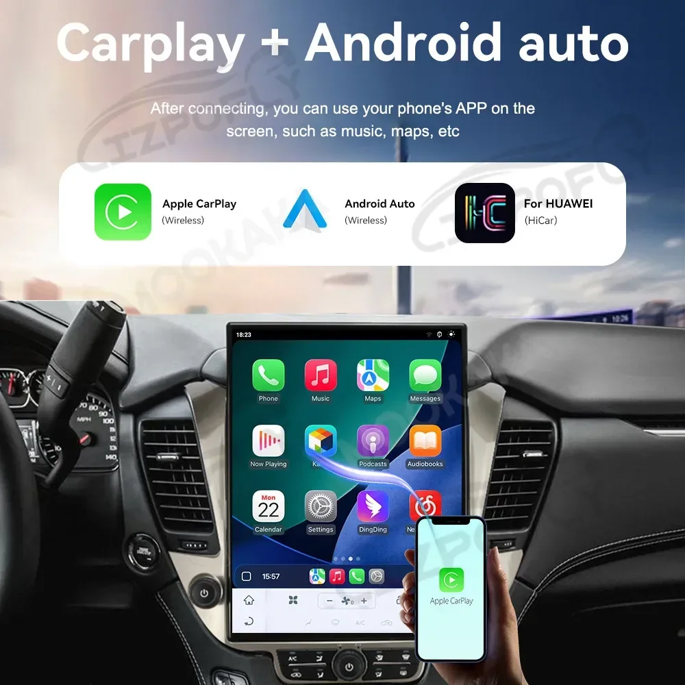 15.6 Inch Android Car Radio for GMC Yukon 2014-2020 Wireless CarPlay Android Auto GPS Navigation DSP Multimedia Head Unit