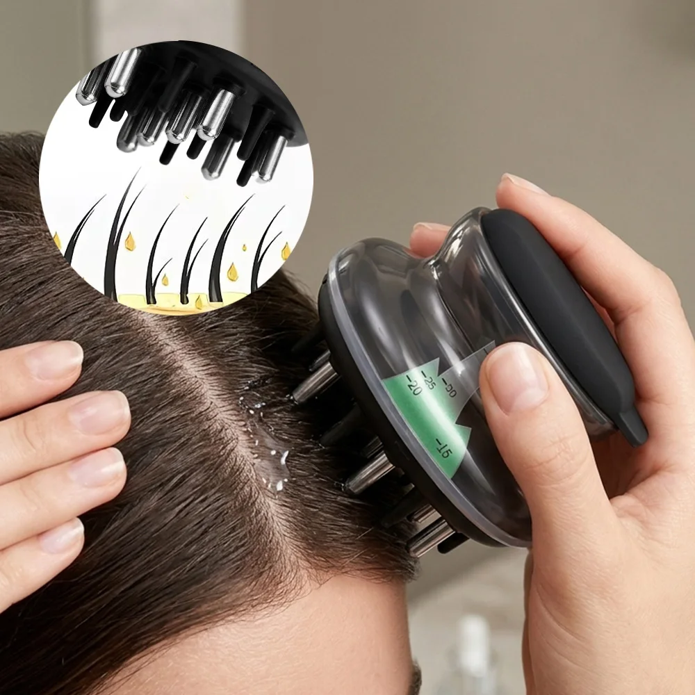 Peine Aplicador para Cuero Cabelludo, Guía para Líquidos como Minoxidil y Aceites Esenciales, Peine de Masaje Anticaída, Herramienta para el Crecimiento y Cuidado del Cabello