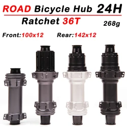 Road Bicycle Hub 24 Holes 280g straight pull Thru-axle Exchange Disc Brake 36T Ratchet Road Hubsets Cycling Accessories 142x12