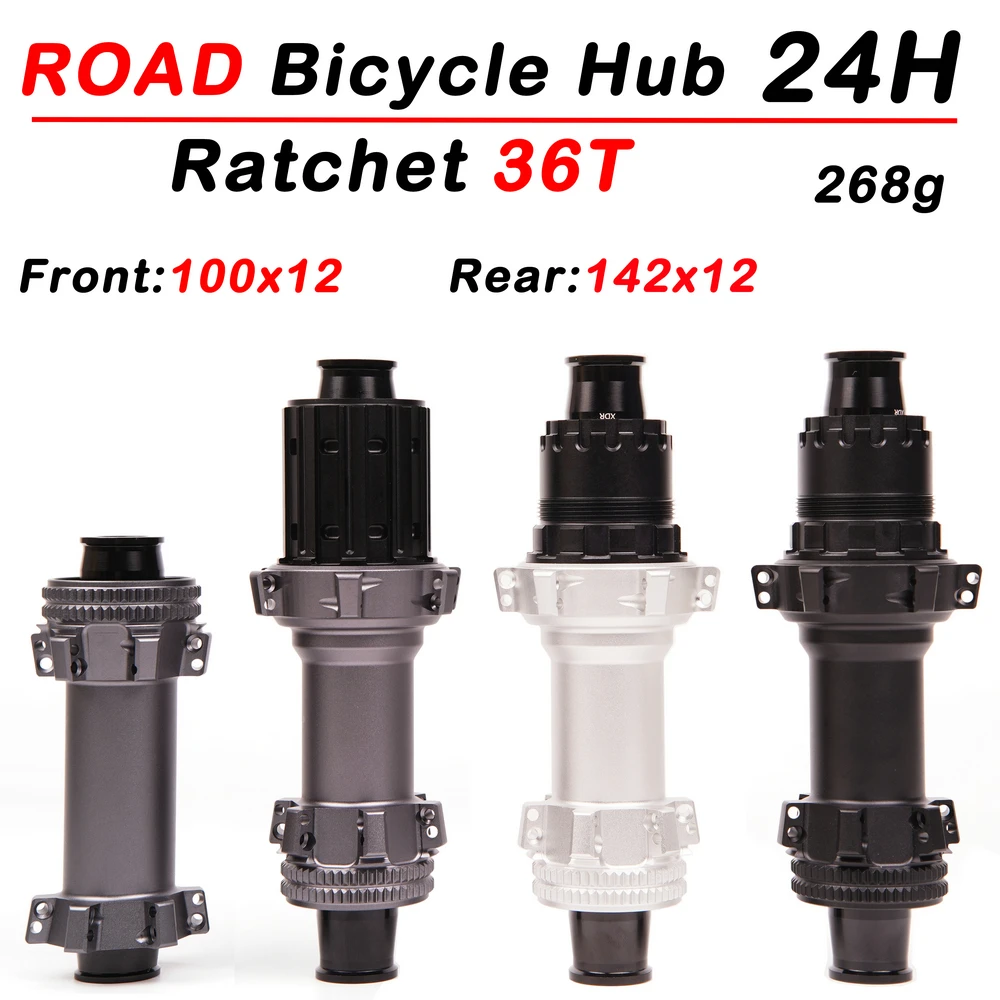 Road Bicycle Hub 24 Holes 280g straight pull Thru-axle Exchange Disc Brake 36T Ratchet Road Hubsets Cycling Accessories 142x12