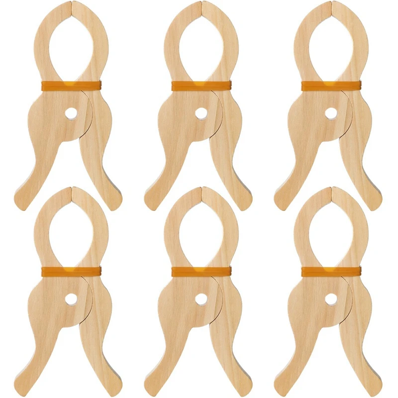 Top Sale 6 Pcs Wooden Play Clip Handmade Giant Clip Toys Wooden Clips For Curtains, Wardrobes, Balcony,Creative Wooden Clips