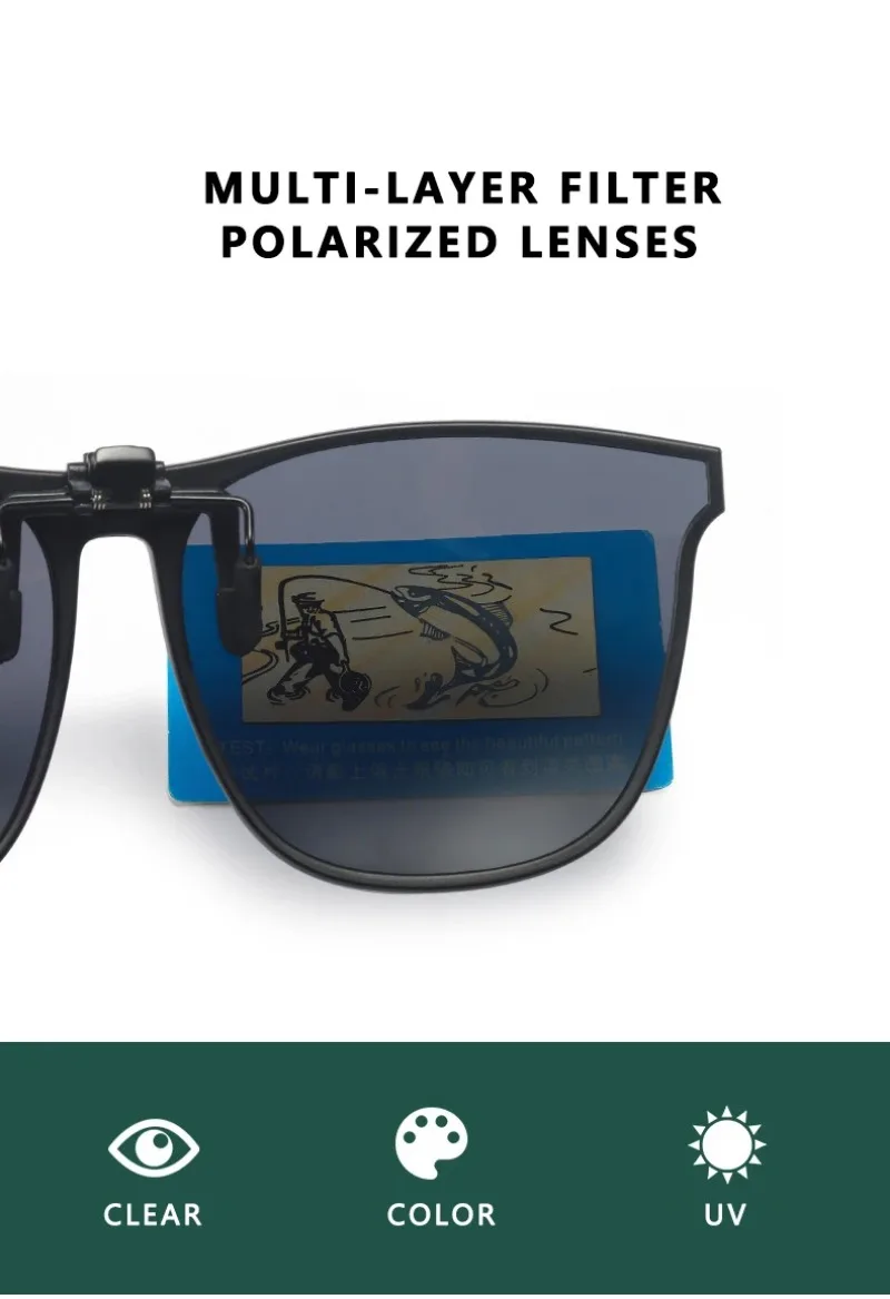 Polarized Clip On Sunglasses Men Car Driver Goggles Night Vision Glasses Anti Glare Vintage Square Eyewear UV400 Oculos view 6