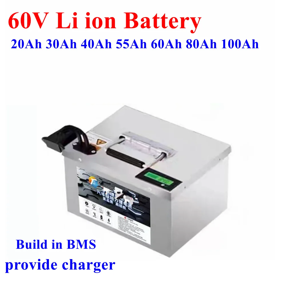 Li-ion 60v 100ah lithium battery ebike 20ah 30Ah 40Ah 55Ah 60Ah 80Ah 100Ah with BMS for 6000w tricycle Forklift Motocycle