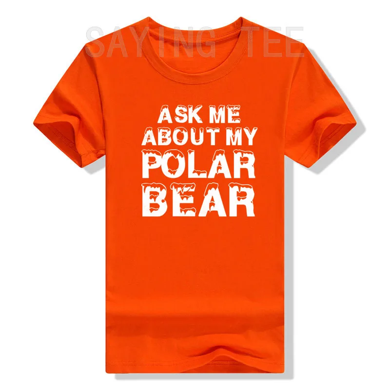 Ask Me about My Polar Bear T Shirt Funny Zoo Animal Flip Up Tee Humor Men's Fashion Cute Graphic Outfits Y2k Tops Husband Gift