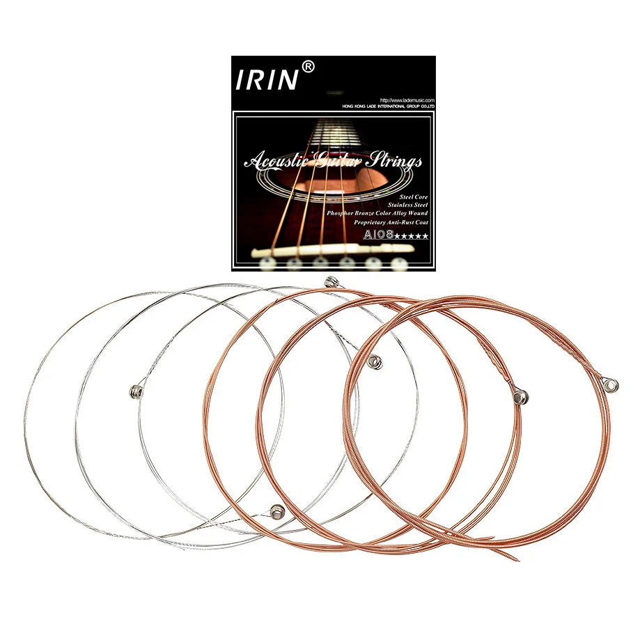 IRIN A108 6Pcs/Set Acoustic Flok Guitar String 009-045 Inch 6 Strings Guitar Parts Accessories