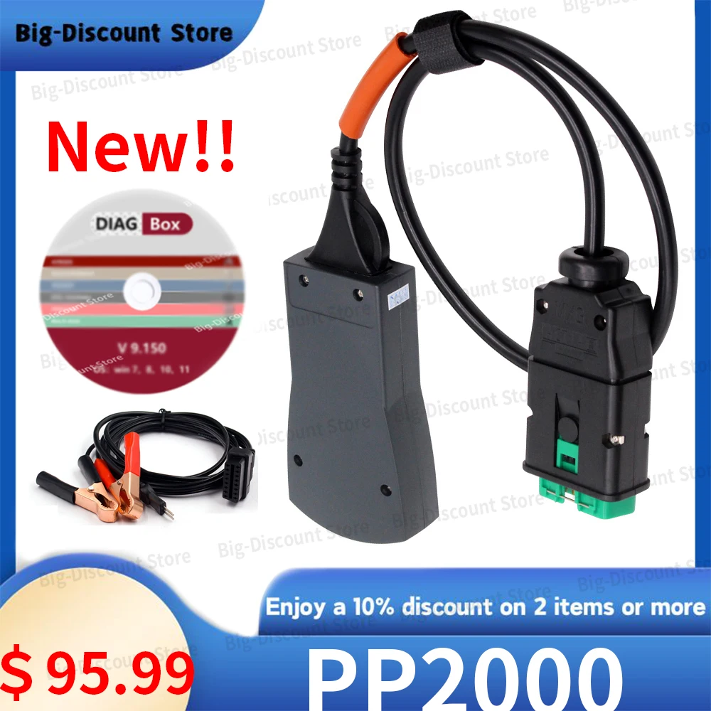 

PP2000 Lex-ia3 Diagbox V9.150 diagnosis PP2000 Le-xia-3 For Citr-oen/Peug-eot Car Diagnostic Tool with clip cable