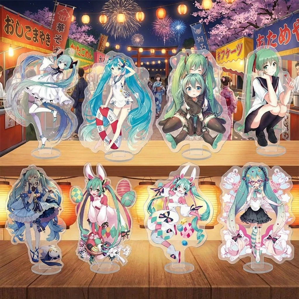 

Аниме акриловая подставка, двухсторонняя работа, оптовая продажа, Хацунэ Мику Сакура Мику, школьная фигурка кампуса, коллекция товаров отаку
