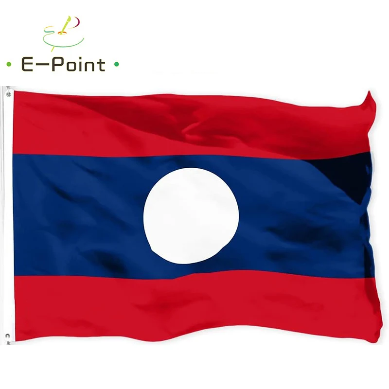Bandera Nacional de Laos, 2 pies x 3 pies (60 x 90 cm), 3 pies x 5 pies (90 x 150 cm), Decoraciones Navideñas para el Hogar, Bandera Decorativa