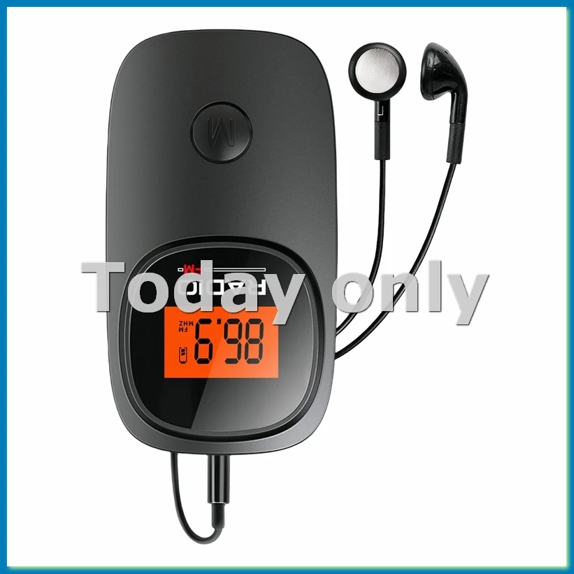 Portable FM Radio Digital Tuning Pocket Radio with Earphone Battery Operated Radio for Home Outdoor Walking Jogging-A09I