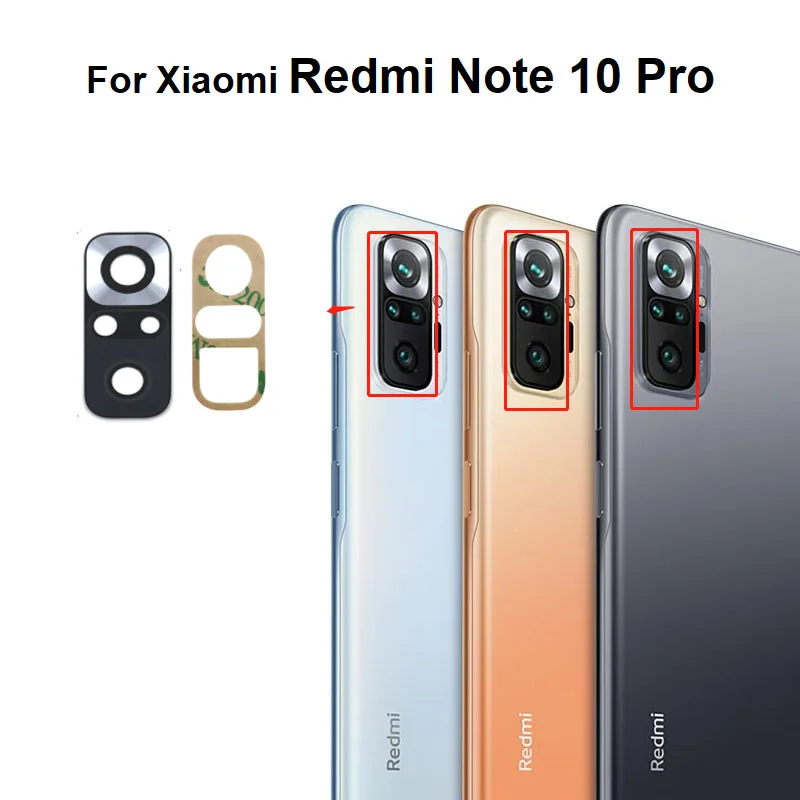 Rear Camera Lens For Xiaomi Redmi Note 10 Pro Max Back Camera Glass Lens With Adhesive Sticker 2021 M2101K6G M2101K6R