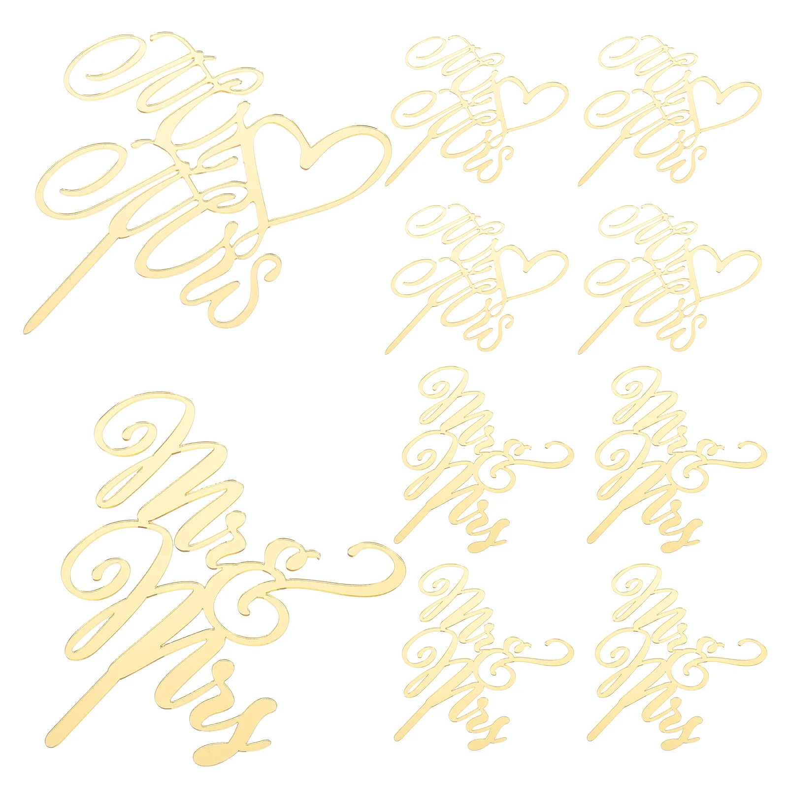 

24Pcs Mr and Topper Acrylic Elegant Wedding Cake Decoration Bride Groom Engagement Anniversary Reception Sign