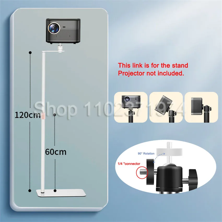 Suporte para projetor de piso de 120 CM Suporte multiângulo ajustável 360 °   Suporte giratório para projetor de vídeo de filme