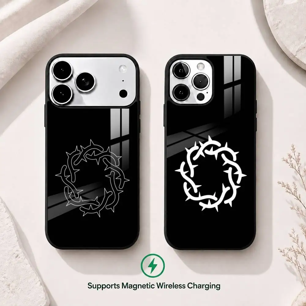 

Music Band B-Bad Omens Phone Case For iPhone17,16,15,14,13,12,11 Plus,Pro Supports Magnetic Wireless Charging