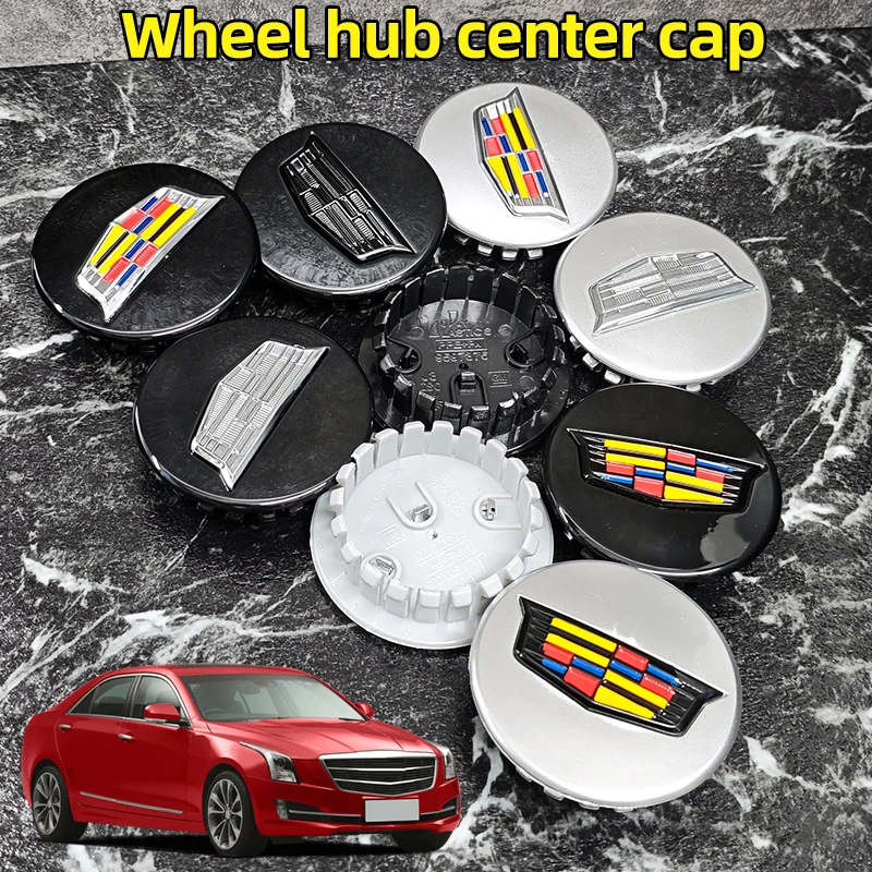 

3D 4Pcs 67mm Car Wheel Center Hup Emblem for Cadillac ATS CTS DTS STS SLS SLR XLR BLS Seville Escalade Tiburon CT6 XT5 XT6 CT5