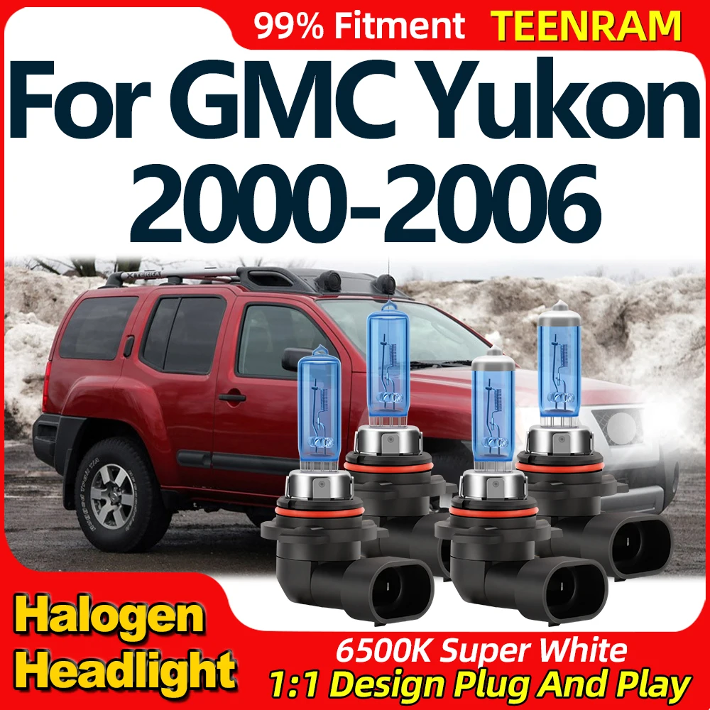 

Halogen Headlight Bulbs 12V 200W Front Lamps 6500K Super White Car Lights For GMC Yukon 2000 2001 2002 2003 2004 2005 2006