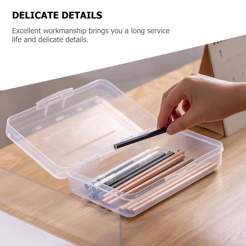 

6Pcs Clear Pen Case Premium Material Pencil Organizer Well Organized Convenient Storage Box Students Girls Gift