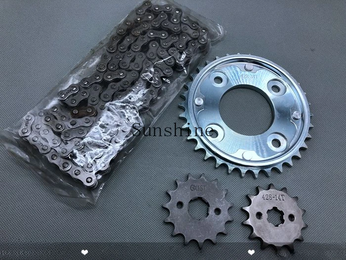 Berlaku untuk Sepeda Motor M3 MSX125 Wangjiang Rantai Boneka Besar 428 Set Sprocket Ukuran Rantai