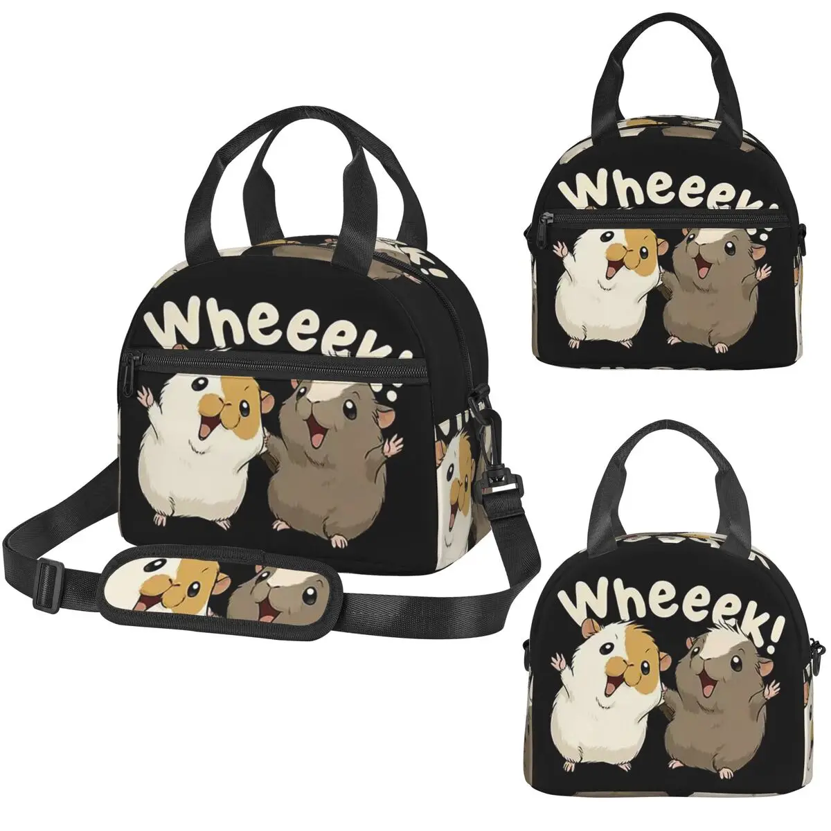 Happy Guinea Pig Insulated Lunch Bag for Kids School Cooler Thermal Box Tote Portable Lunch Boxes