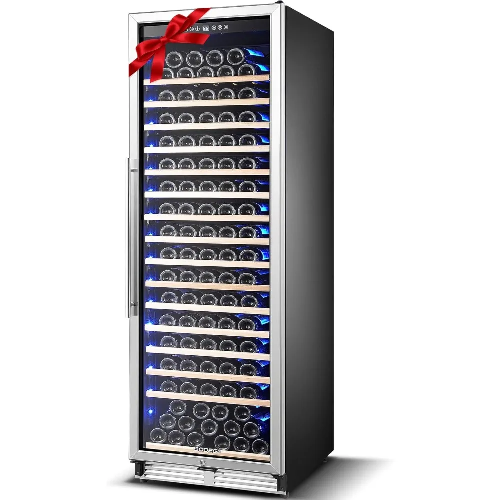 24 Inch Wine Cooler, 176 Bottles Large Capacity Frost Free Wine Fridge with Advanced Cooling Compressor,Built-in & Freestanding