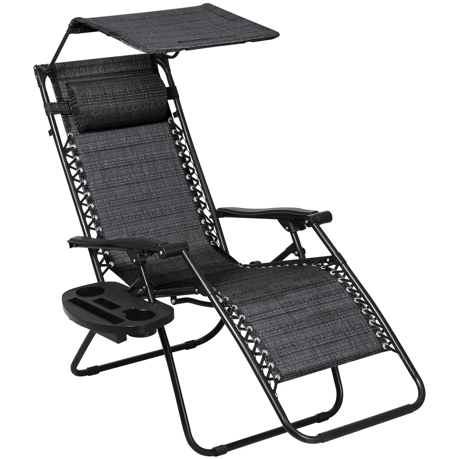 

Recliners Adjustable Sun Beach Folding Lounge Chair Lounger Zer Gravity Recliner Chair with Attachable Sunshade