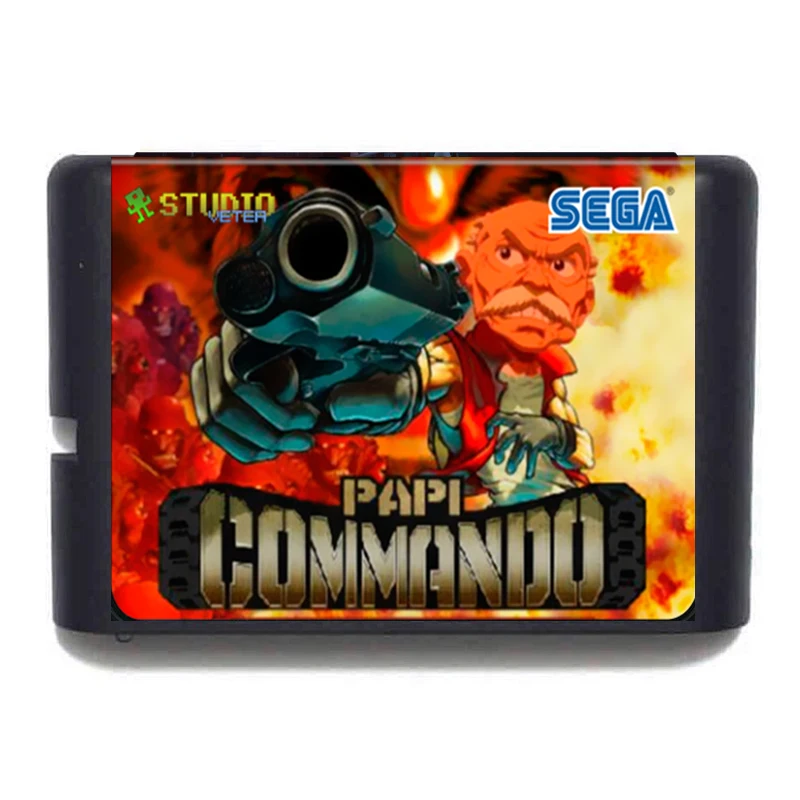 Papi Commando Remix 16Bit MD Game Card For Mega Drive Genesis