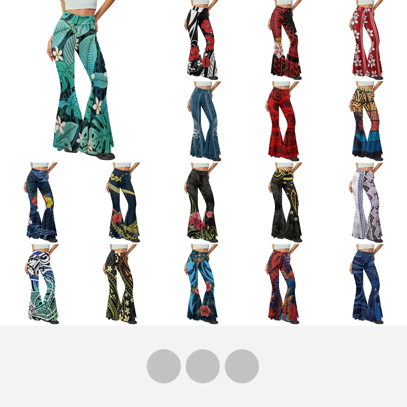 

Полинезийские племенные самоанские тотемные тату Самоа принты с высокой талией зеленые листья штаны-клеш для йоги, спортивные Леггинсы, подарок на день рождения