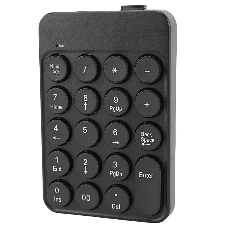 【Price Drop !!】Mini Numeric Keypad Round Keycaps With Battery 2.4G Wireless & BT Portable Financial Accounting Numpad Number Key