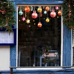 60*45cm Christmas Window Stickers Xmas Ball Mirror Stickers Wall Ornaments Christmas Decoration Mirror Sticker New Year Stickers
