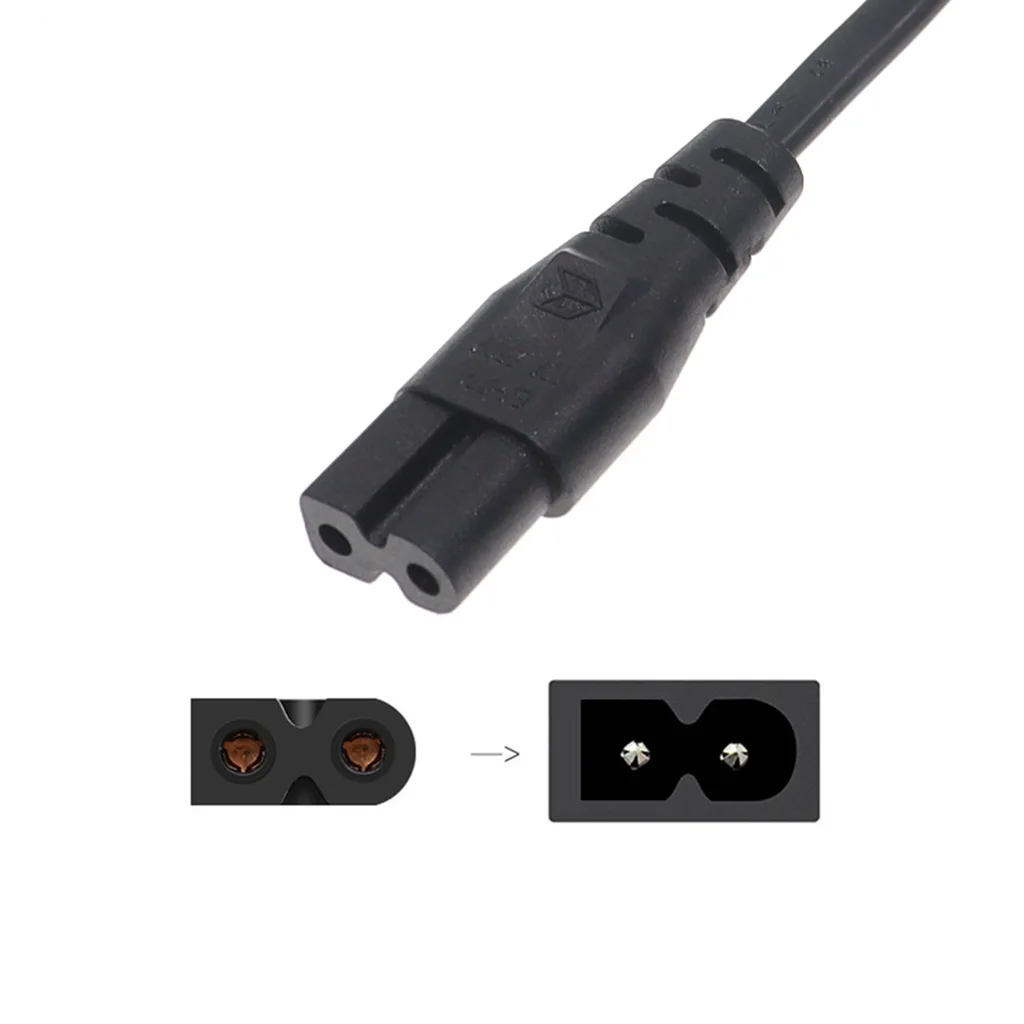 90 Degree EU Schuko to Polarized Figure 8 AC Adapter Power Cord 0.75mm CEE7/16 plug to IEC320 C7 Power Cable 1.8M