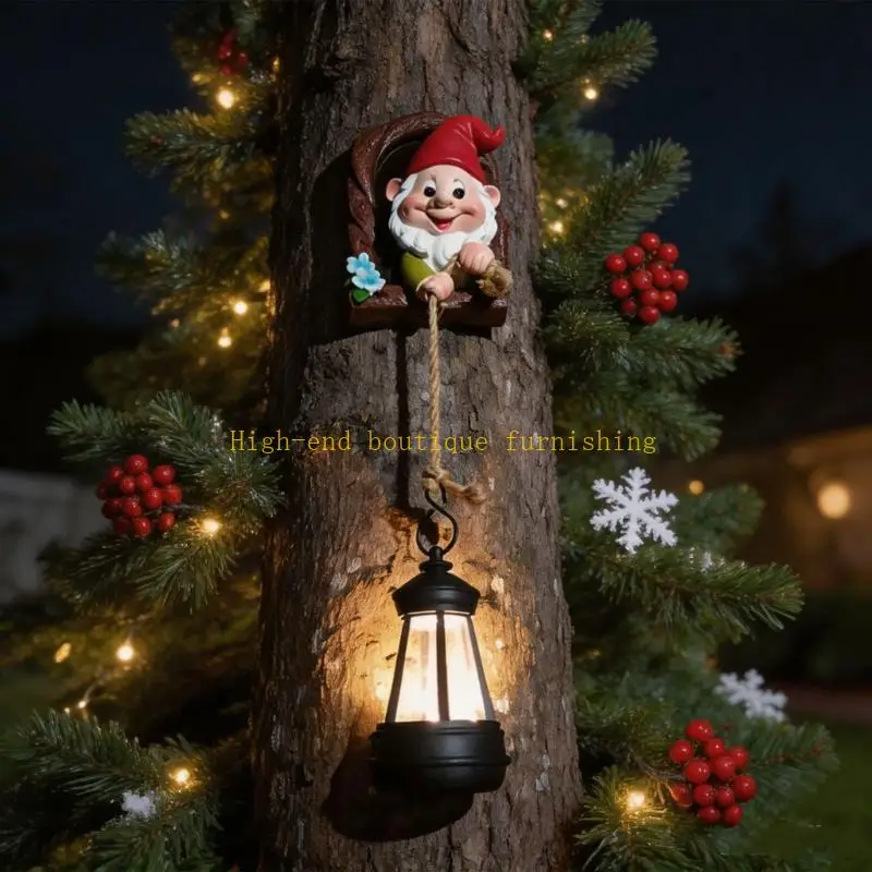 L9NB Solar Figure Light Accent for Entryway or Porch Display With Hanging Frame Small-Scale Form, and Garden Shelf Friendly