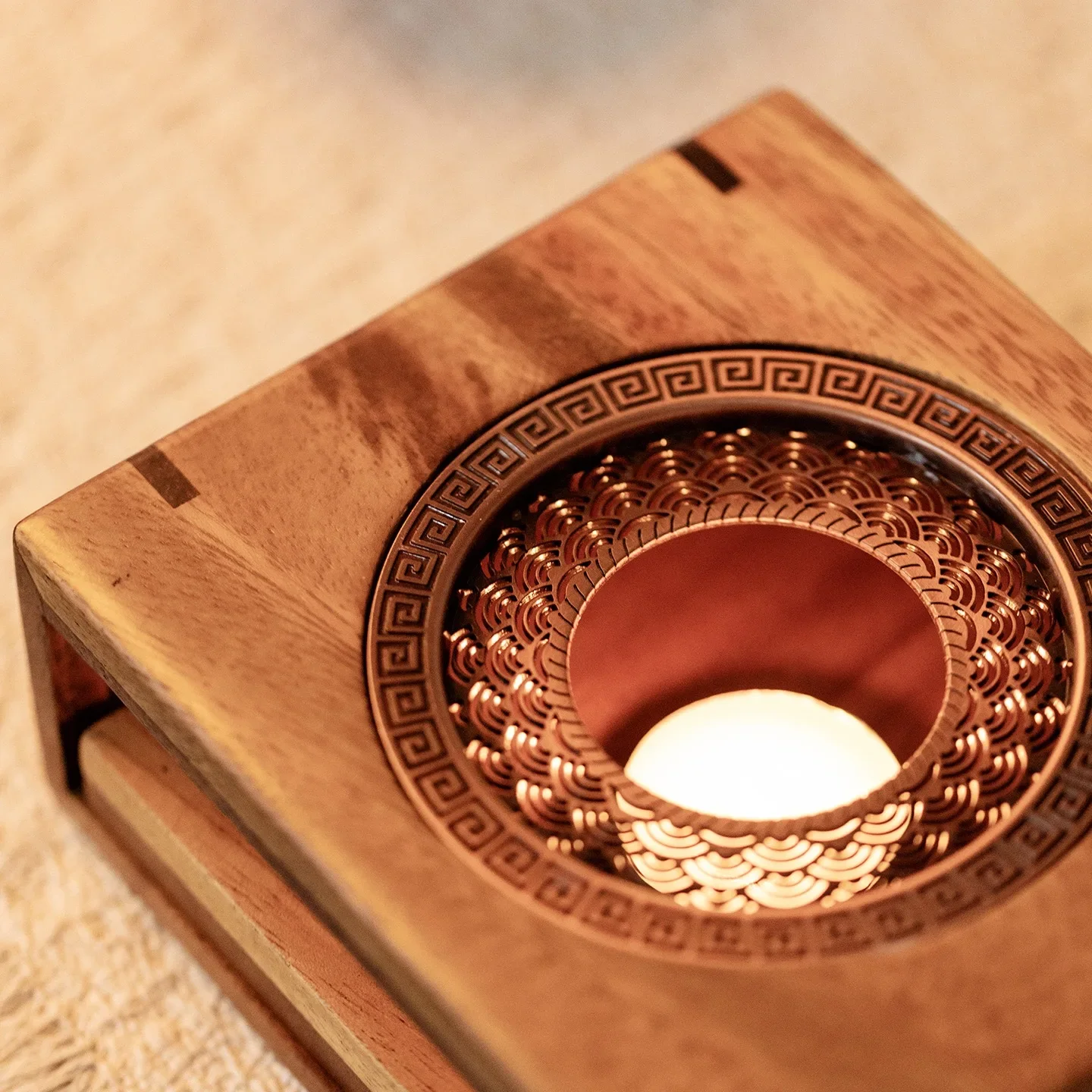 Walnut Warm Tea Stove Candle Heating Base Male Cup Teapot Insulation Stove Titian Roasted Stove Tea Warmer Coffee Warmer Holder