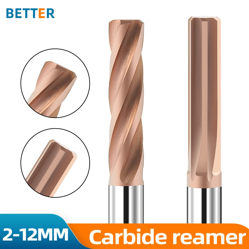 Tungsten Steel Reamer Straight Groove Reamer 2 3 4 5 6 7 8-20mm H7 Hardened Steel CNC Tool Metal Cutter Carbide Machine Reamer