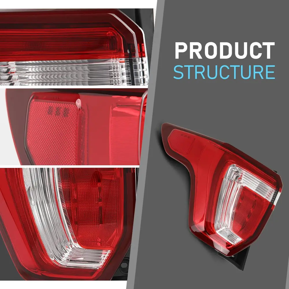 Conjunto de luz trasera Lámpara trasera izquierda compatible con Chevy Traverse 2018-2021 84618032, Gm2805130 Sin arnés de cableado y bombilla