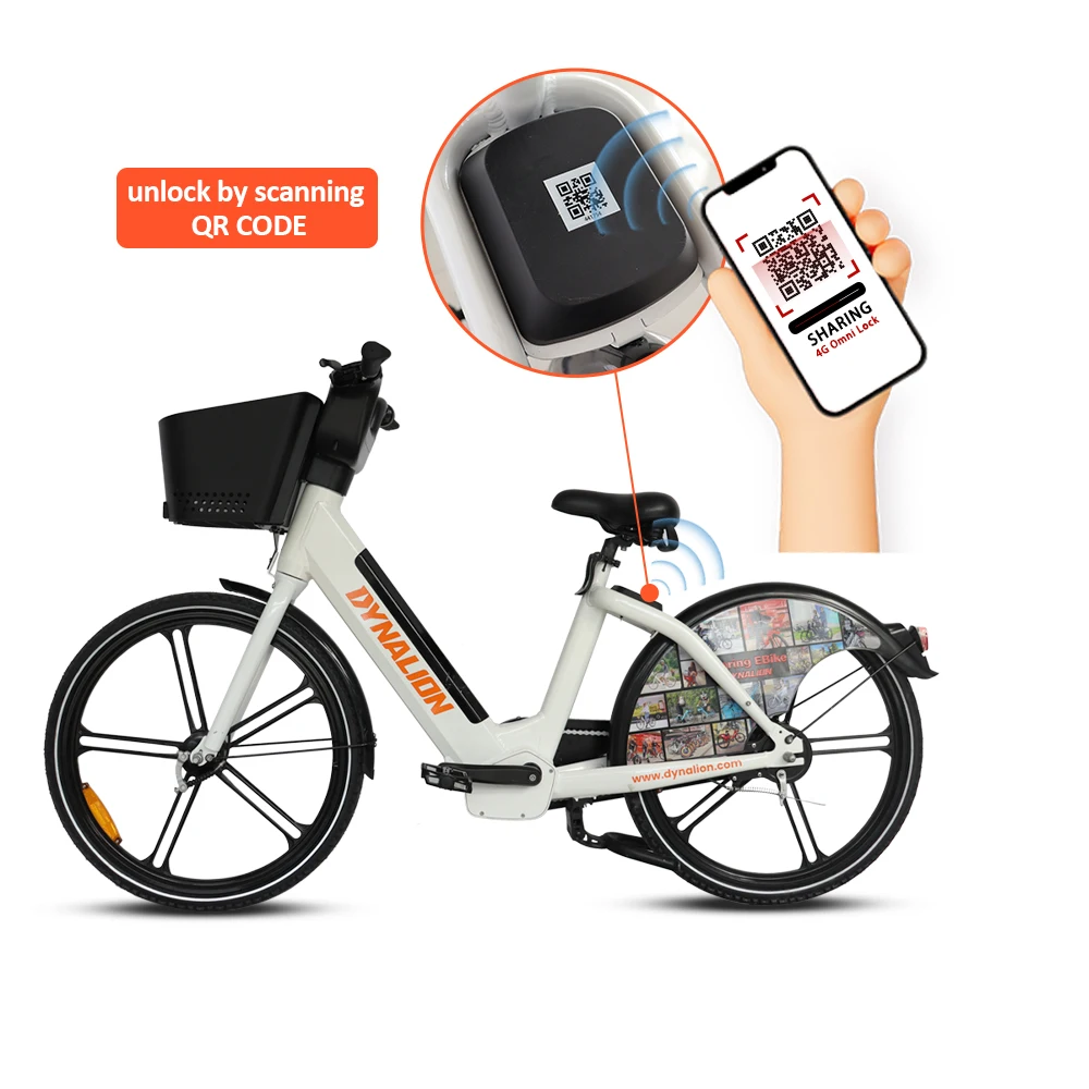 Wholesale QR Code Lock Without Station Bluetooth Rental Business Manufacturers Custom 24 Inch 26 Inch Sharing Electric Bicycle