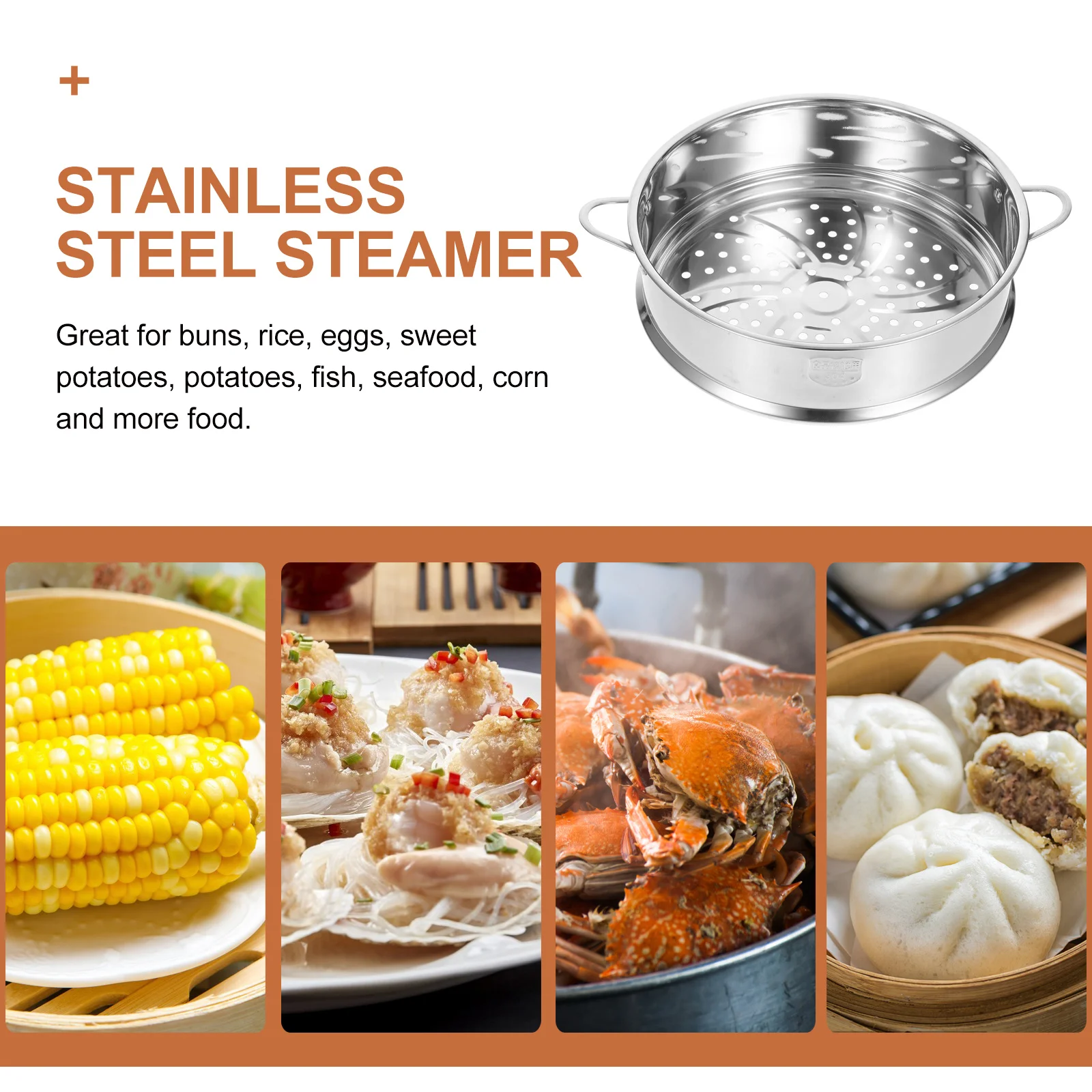 

Stainless Steel Multi functional Kitchen Tool Reusable Buns Rice Cooker Lightweight Multi Functional Steamer Compact Storage