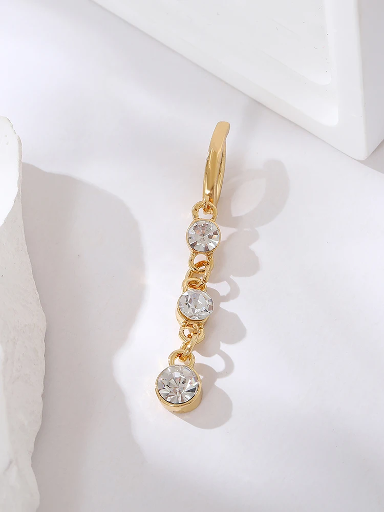 Kuniu 1pc mode Long rond pendentif ventre anneau femmes Piercing corps bijoux fête bijoux