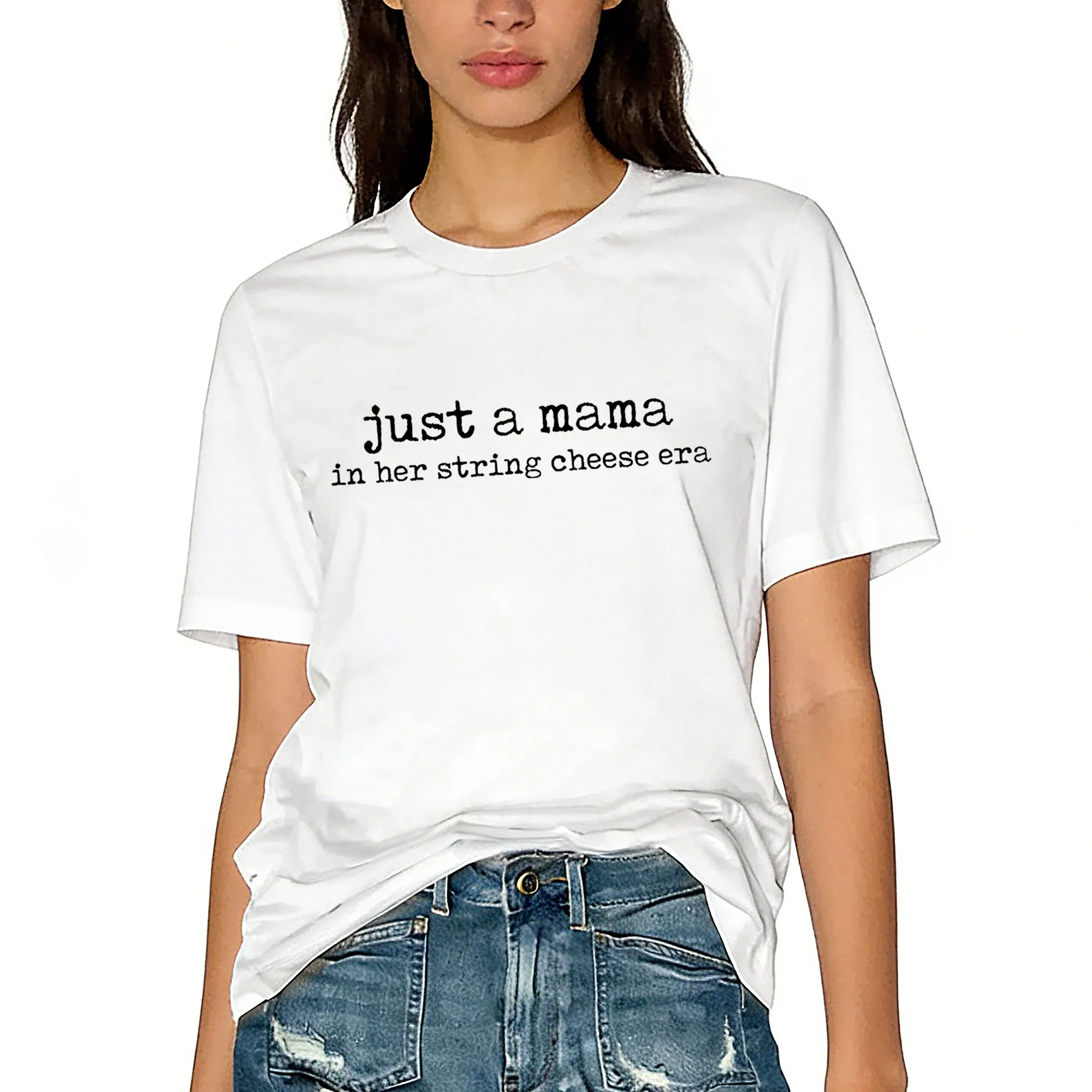 Just A Mama Funny Graphic T-Shirt Mother's Day Shirt Mom Tshirt Casual Short Sleeve Crew Neck Tee Mom Life Humor Tops